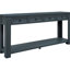 Console en bois massif bleu marine: 4 tiroirs et console inférieure fixe en bleu marine: fonctionnelle avec rangement de tiroir-1099357637