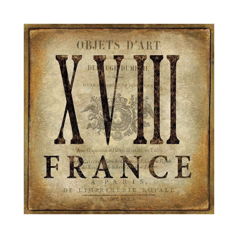 France 1 Piece Wrapped Canvas Painting, 30.48 cm H x 30.48 cm W