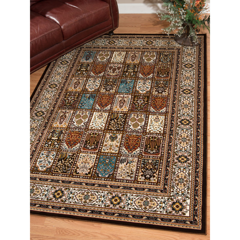 Tapis brun/beige mecca Ravenstein, 7 pi 10 po x 10 pi 6 po