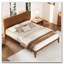 Lit plateforme en bambou de taille moyenne Mid-Century avec lattes de bois, sans sommier