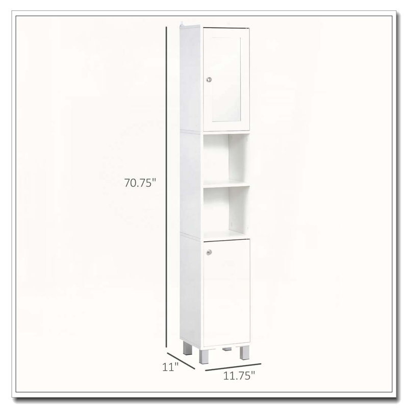 Armoire de rangement haute avec miroir
