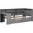 Wood Twin Size Bed Platform With 8 Storage Shelves, Drawers, Charging Ports, 7 - Color Led, Upholstered Headboard And Table, Grey Hue Accent Headboard, Charging, Led Desk, Blend-1322429973