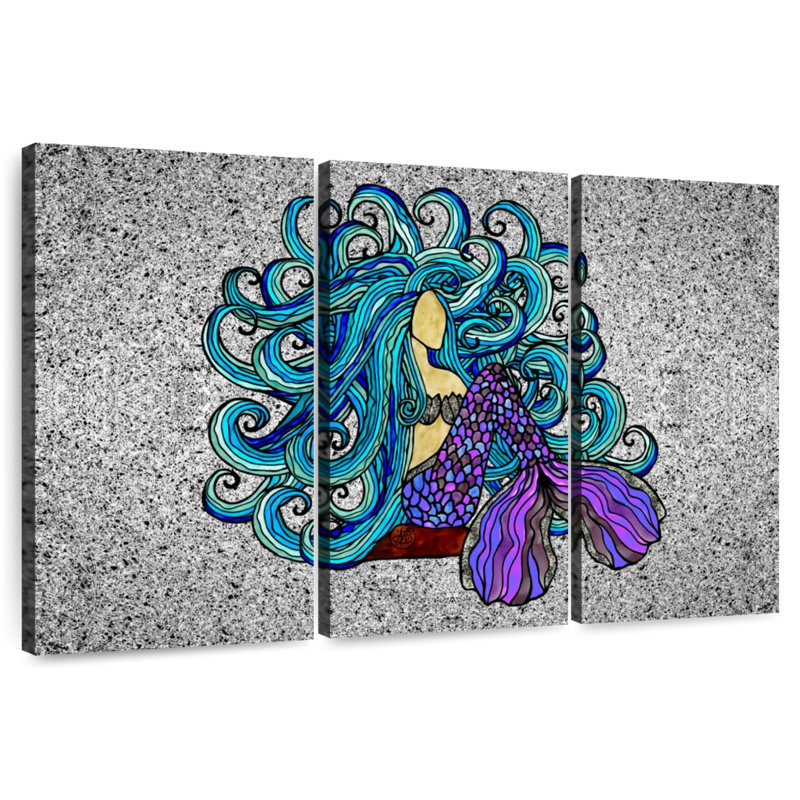 Ashelle Pretty Blue Mermaid, 36" H x 57" W