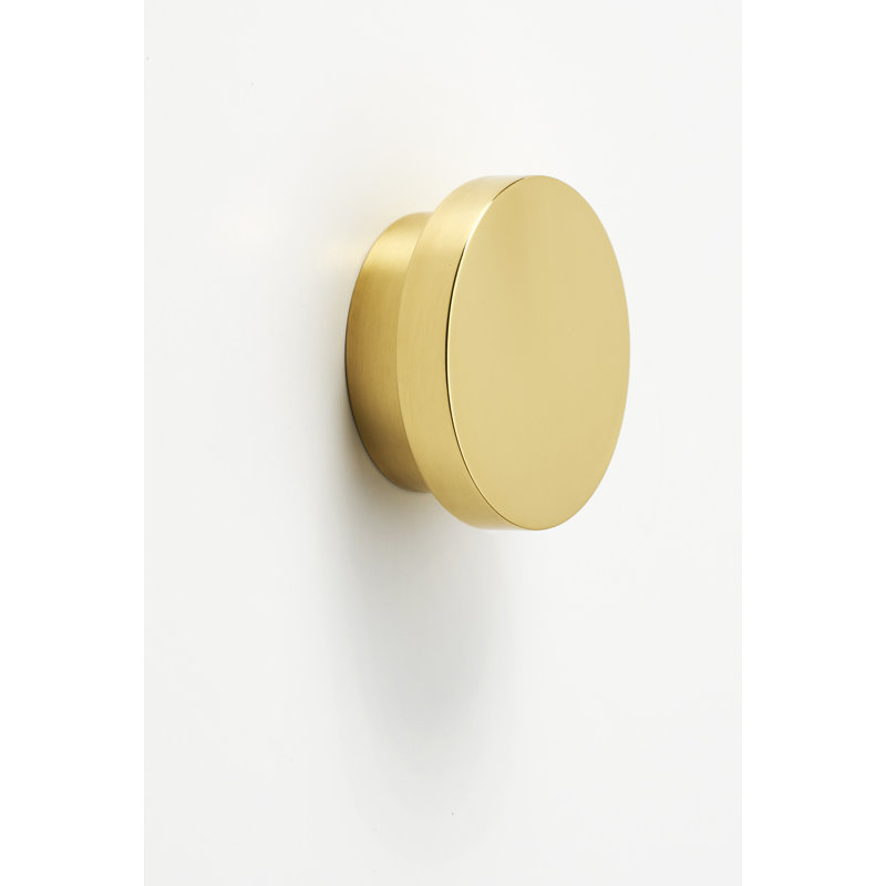 Polished Brass Round Oversized Knob with Mounting Hardware