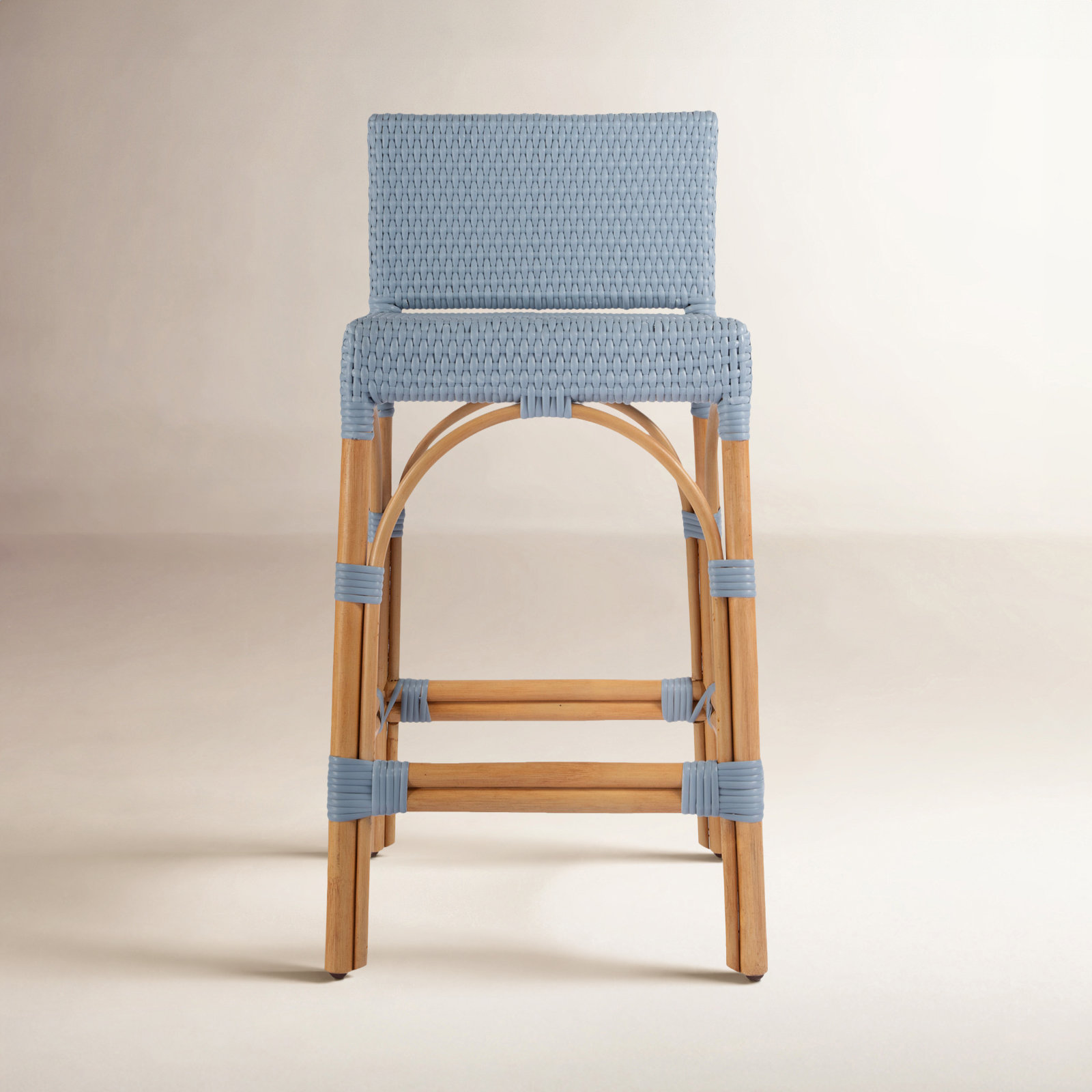 Estella Bar and Counter Stool, Blue/Natural, Counter Stool (24" Seat Heigh)t