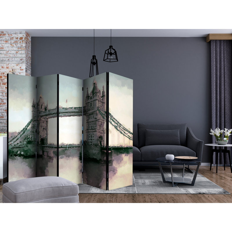 Lakemoore 225cm W x 172cm H 5 - Panel Folding Room Divider
