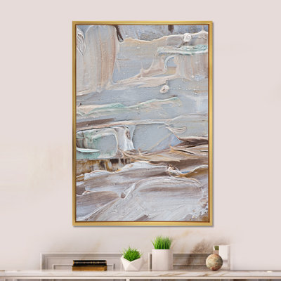 Strokes of Beige and Brown III - reproduction d'art sur toile encadrée