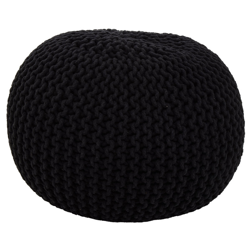 50cm Wide Pouffe Ottoman, Black