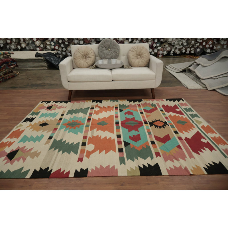 Tapis turc géométrique Kilim 6 x 8