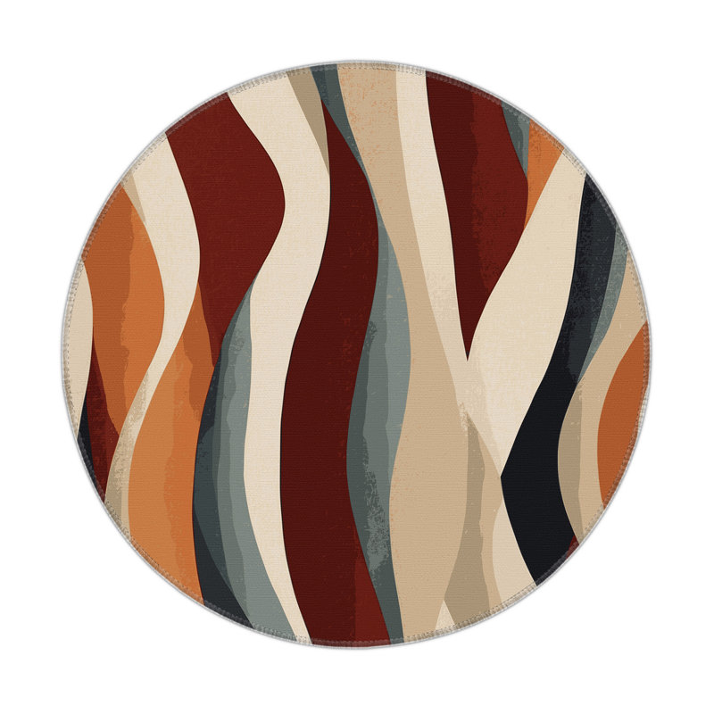 Shifting Grace Indoor And Outdoor Area Rug, Round 5'