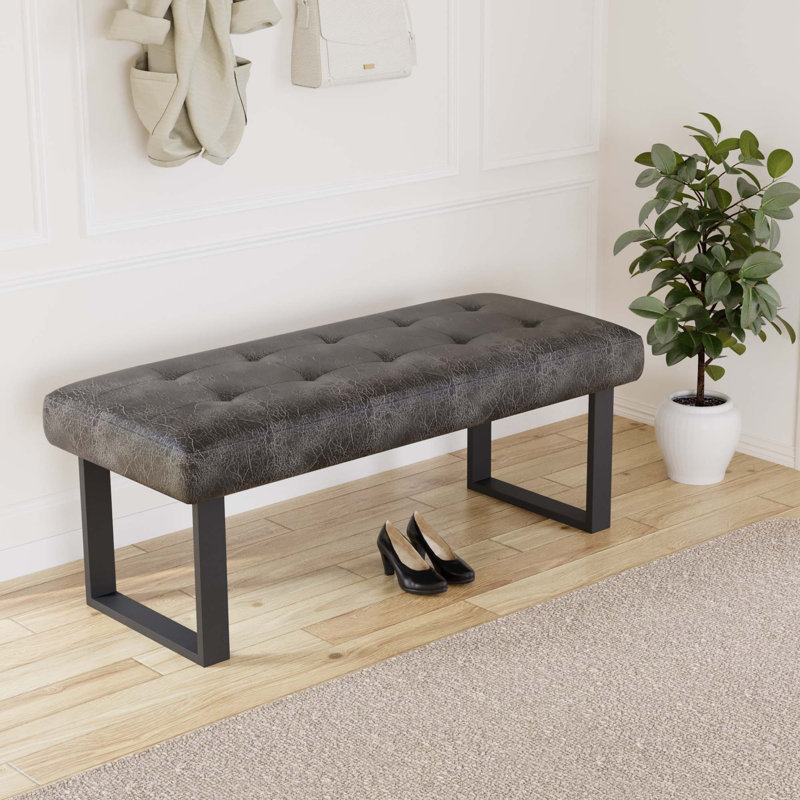 Faux Leather Upholstered Bench