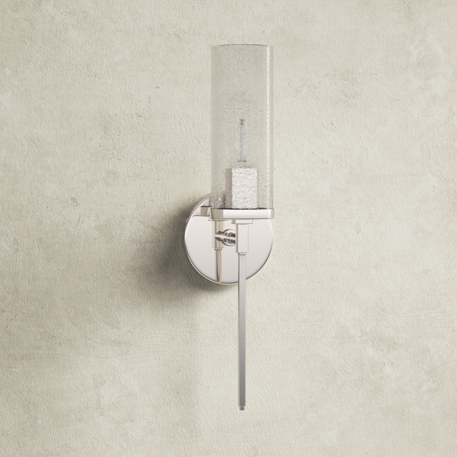 Single Light Glass Dimmable Wallchiere, Polished Nickel