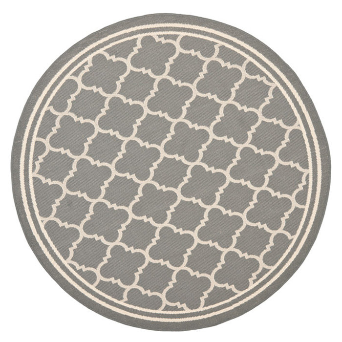 Herefordshire Performance Geometric Indoor/Outdoor Area Rug, Round 7'1"