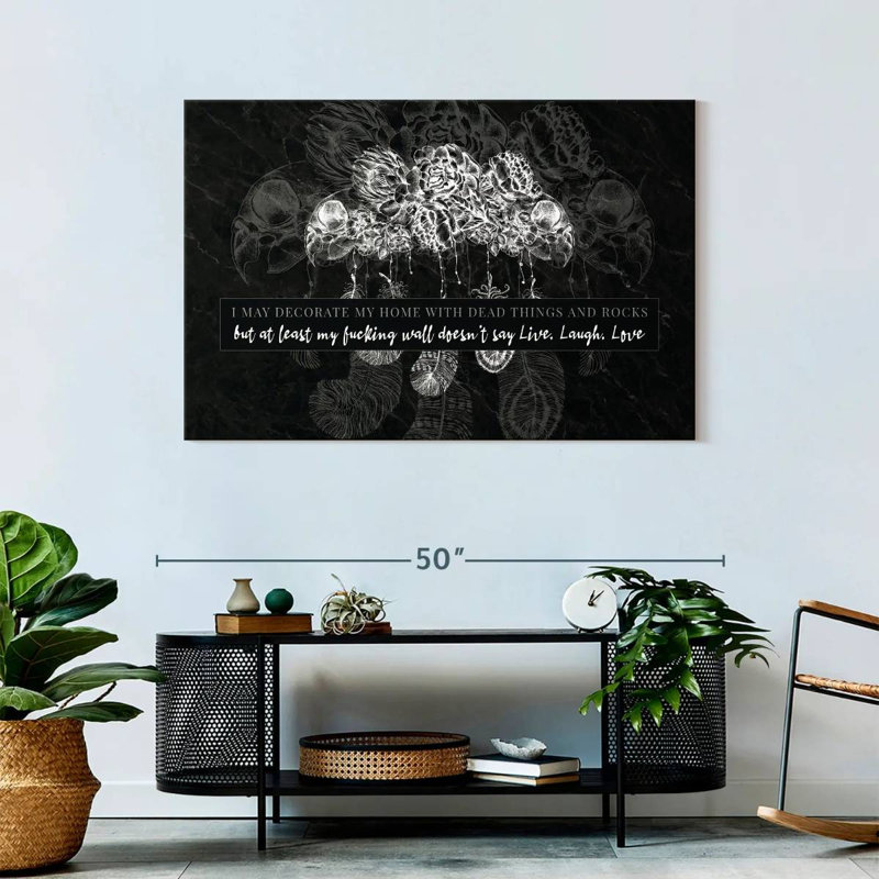 Citation gothique sur toile, H 30 po x l 45 po x P 1,25 po