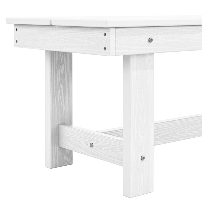 Banc de pique-nique en polyéthylène haute densité résistant aux intempéries Hasaun, Blanc