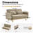 59.8''W 3-Level Adjustable Upholstery Chenille Loveseat-1365776397