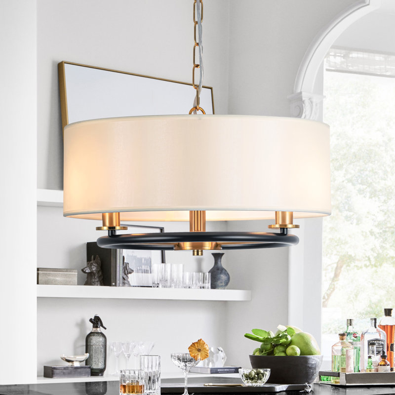 Luminaire suspendu cylindrique à 3 lumières