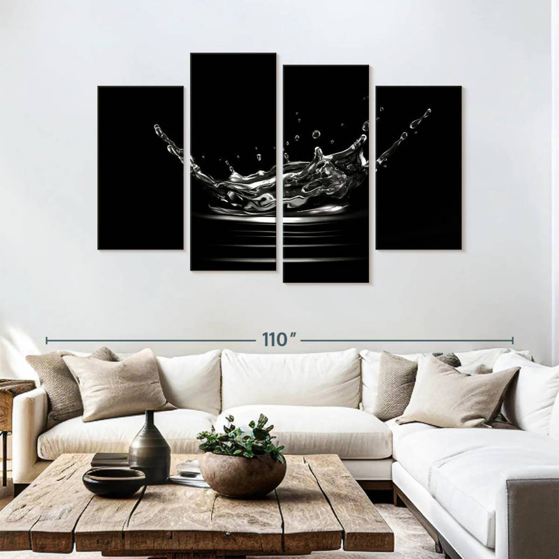 Alvord Monochrome Water Splash, 54" H x 84" W