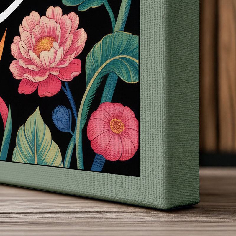 Birds of Paradise Botanical - Wrapped Canvas, 24x16 - 61.0 x 40.6 cm, Sage Border