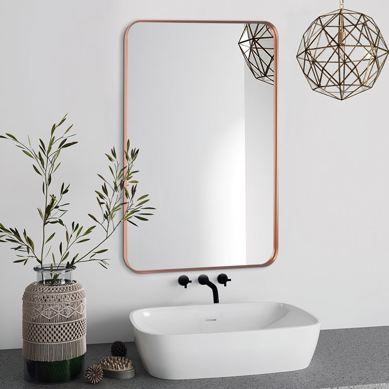 Eitzen Rectangle Wall Mirror High-Strength Tempered Glass and  Stainless Steels Framed Wall Mirror Accent Mirror, 30" x 22"