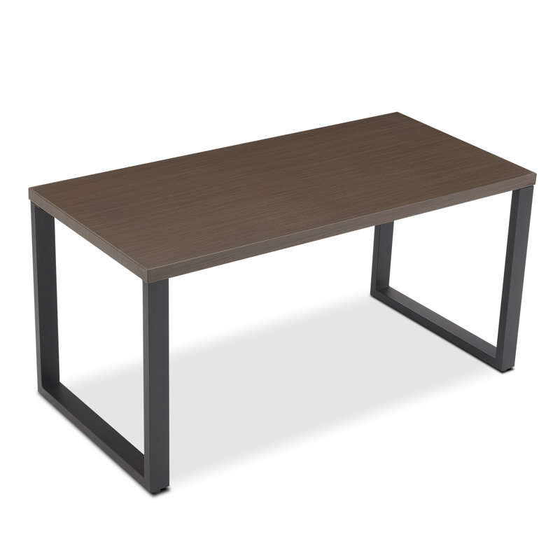 Nazime 52" Wide Rust-Resistant Powder-Coated Steel Outdoor Coffee Table with Wood-Grain Tabletop & Adjustable Leveling Legs