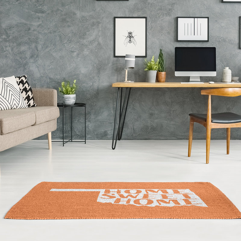 Tapis de maison orange doux Oklahoma, Rectangle 5 pi x 7 pi