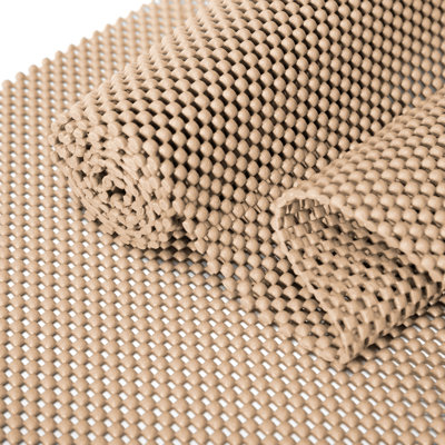 Shelf Liner, Non-Adhesive Non-Slip Cabinet Liners, Drawers Liners,Brown 180"L x 12"W