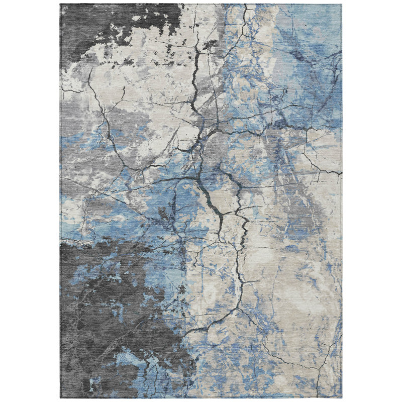Machine Washable Indoor/Outdoor Chantille ACN2431 Abstract Rug, Paprika, 10' x 14'