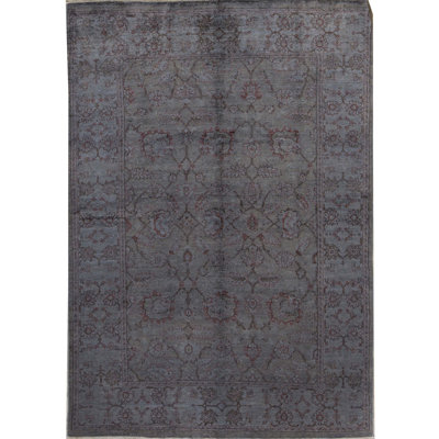 Wool Oriental Area Rug in Dark Green
