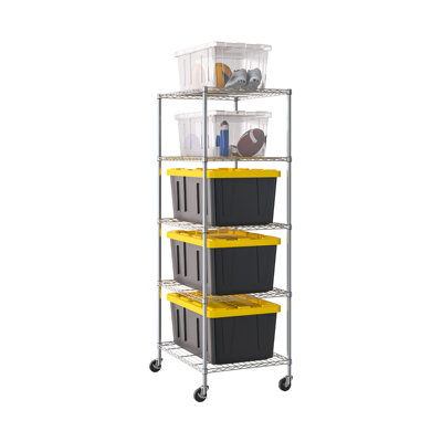 25" W NSF-Certified Commercial Bin Storage Rack with Wheels
