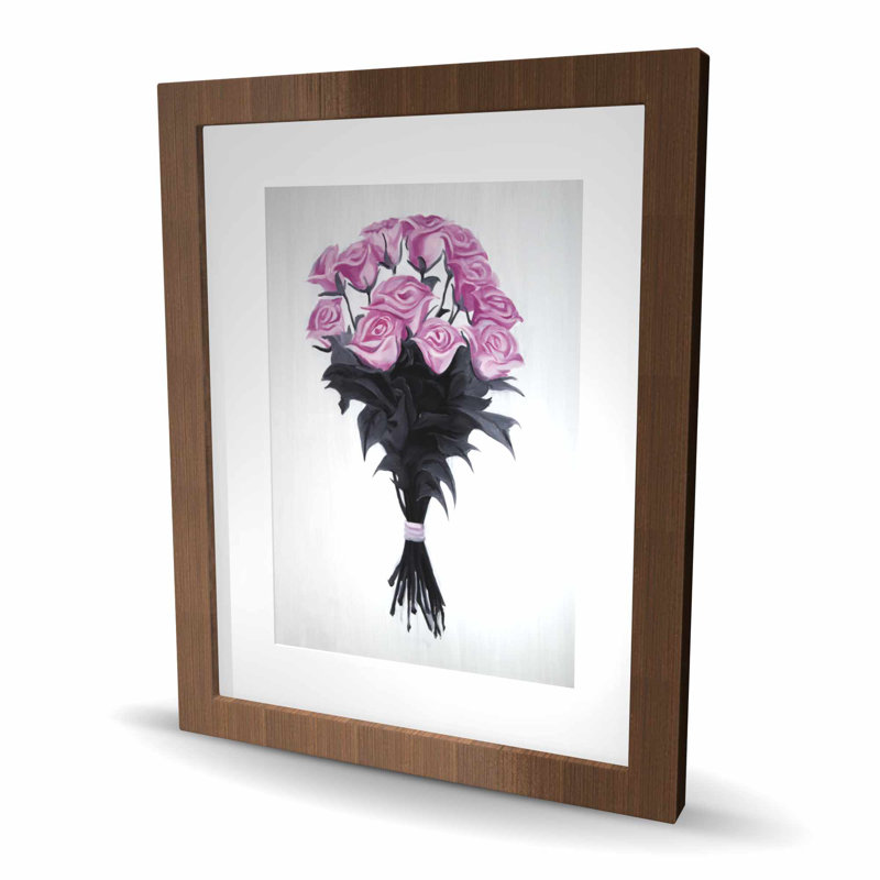 Bouquet de roses - impression florale romantique encadrée pour la décoration