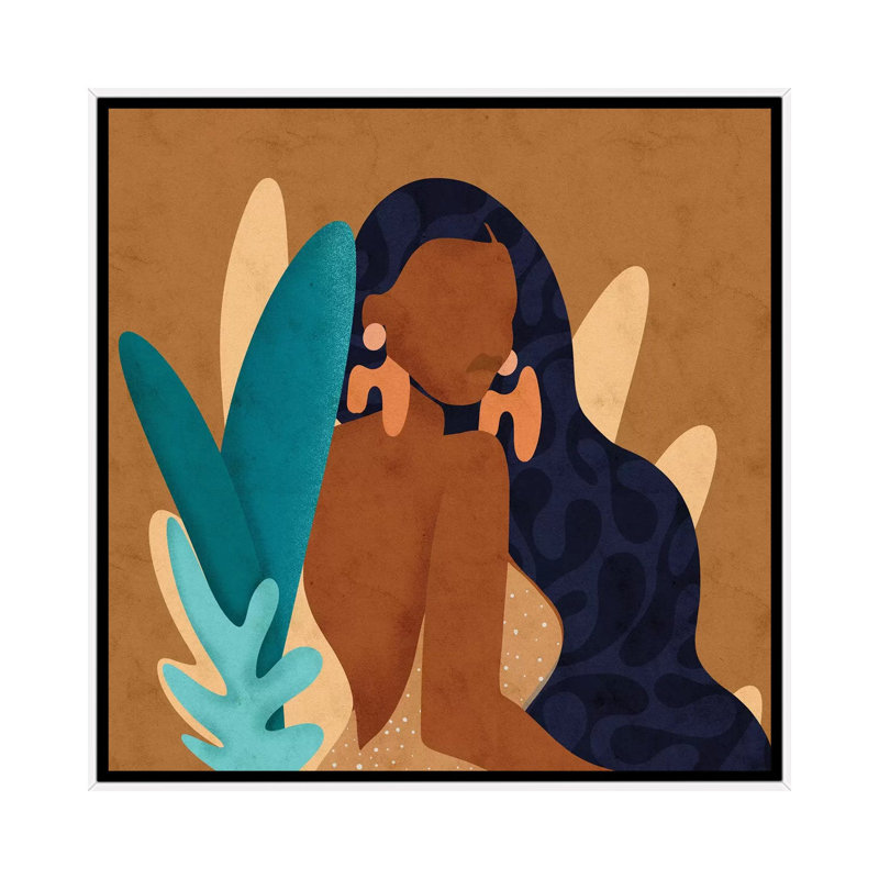 "In Bloom Square" par Reyna Noriega-impression d’art graphique, H 37 po x l 37 po x P 1,5 po, Toile blanche encadrée