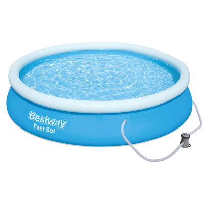Plastic Round Inflatable Pool 30cm H x 59cm W x 31cm L , with Pump Included