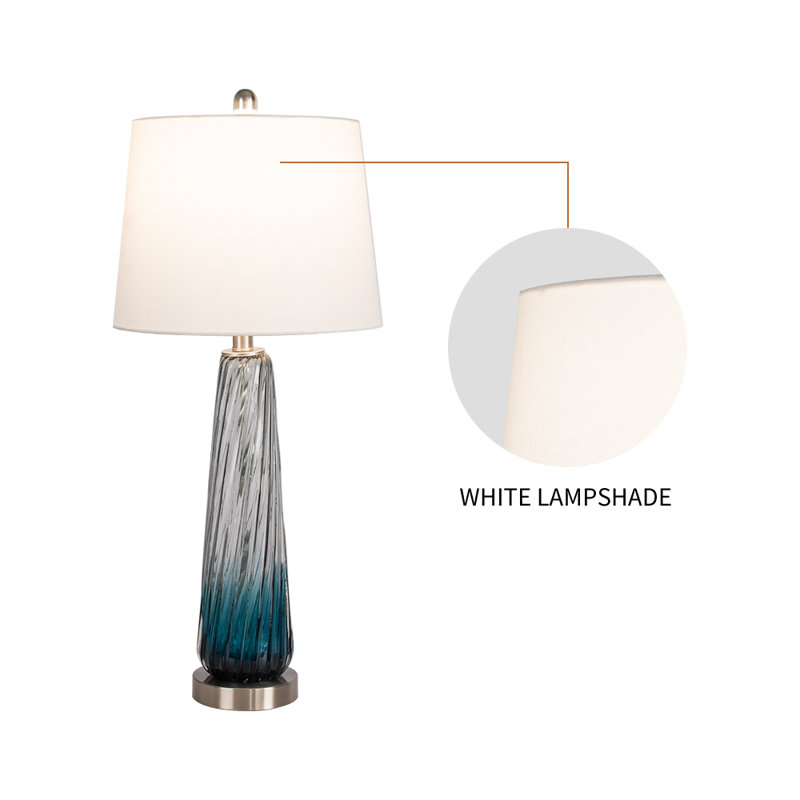 Aislin 28.75" Gradient Blue Bedside Table Lamp Set