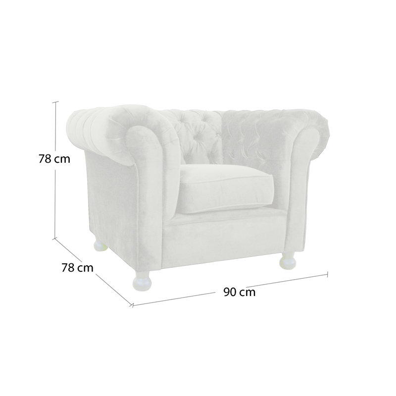Upholstered Chesterfield Chair, Dark Green
