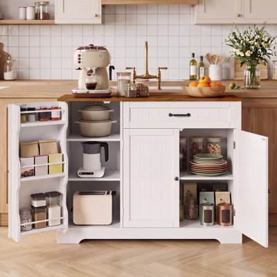 Bayview Freestanding Kitchen Pantry Cabinet with 3 Doors & 1 Drawer, Large Food Storage Organizer - Multiple Finishes