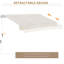 Auvent de jardin rétractable 12 'x 10' - et à eau -, manivelle manuelle, structure en aluminium, tissu 280G / M, blanc beige pour patio protégé, fonctionnement, balcon, cour,
