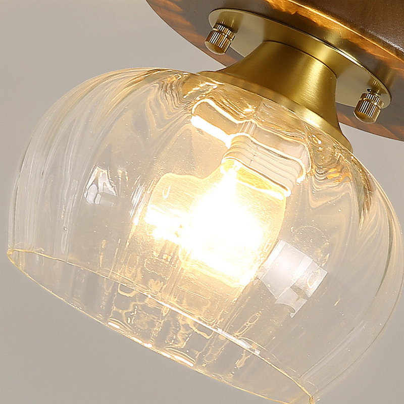 Clear Ribber Glass Ceiling Lamp, Clear