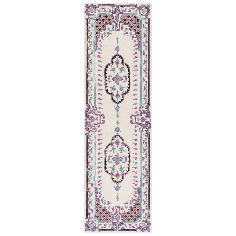 Daran Hand Tufted Wool Floral Rug, Runner 2'3" x 8'