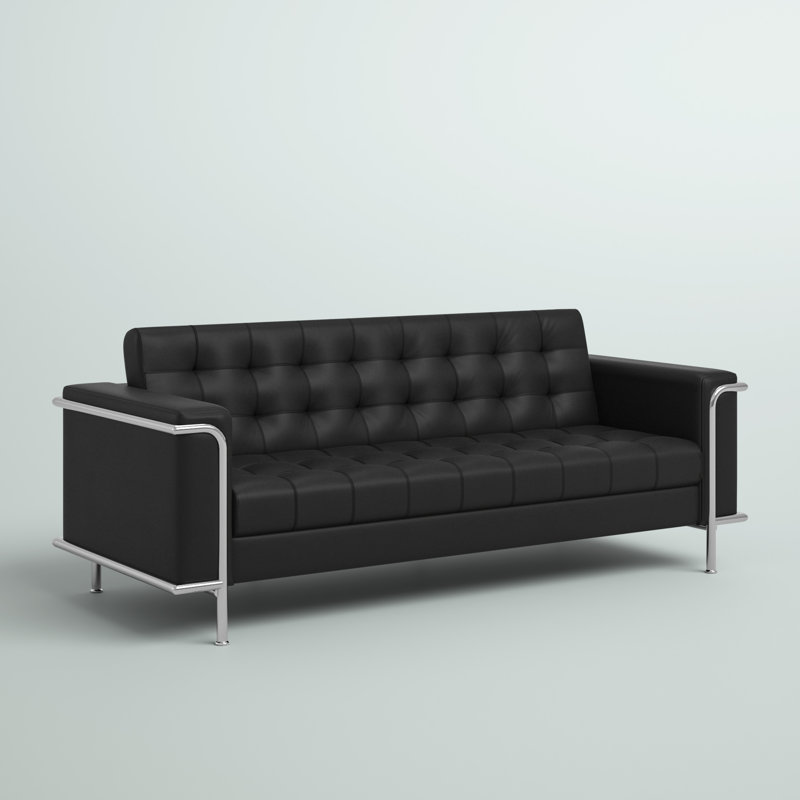 Canapé contemporain en leatherSoft avec structure enveloppante et détails de surpiqûres doubles HERCULES Lesley Series, Noir