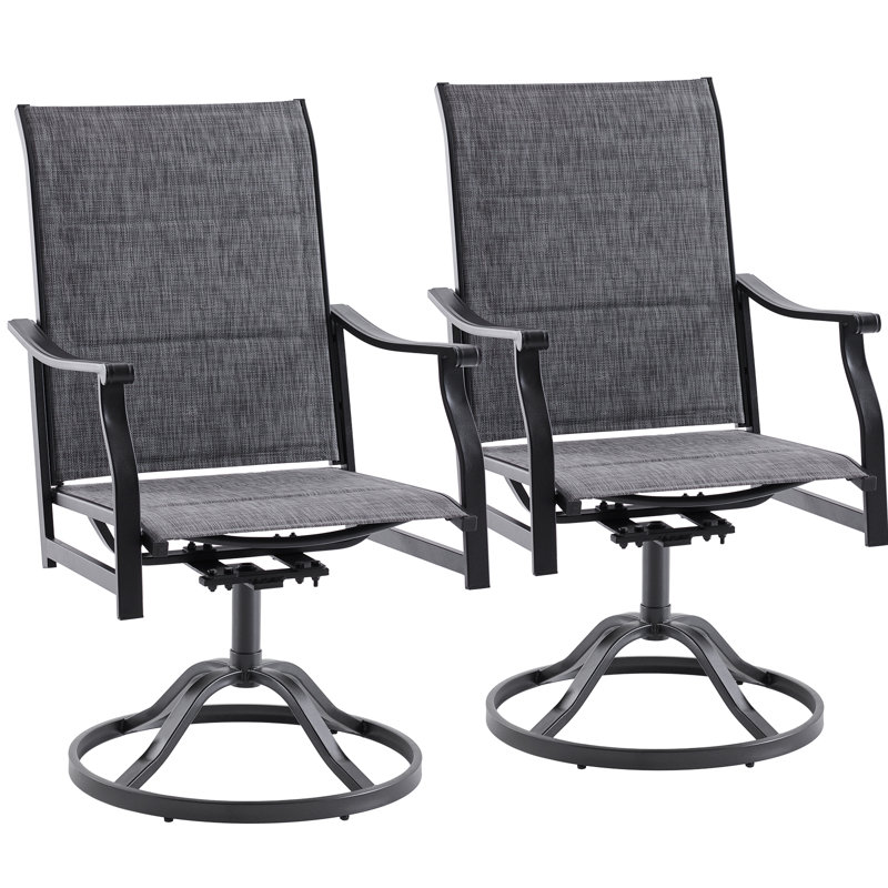 Chaise de salle à manger rembourrée pour l'extérieur, Gris