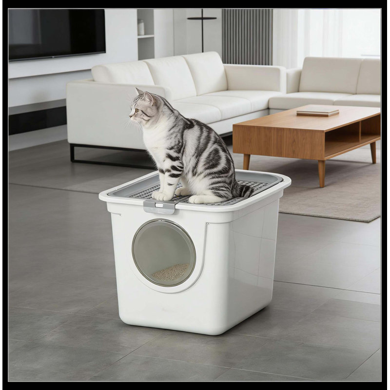 Bac à litière pour chat, bac à litière pour chat avec sortie supérieure