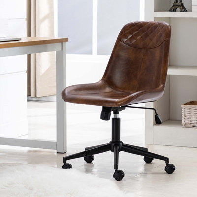 Keavey 23" W Faux Leather Armless Task Chair