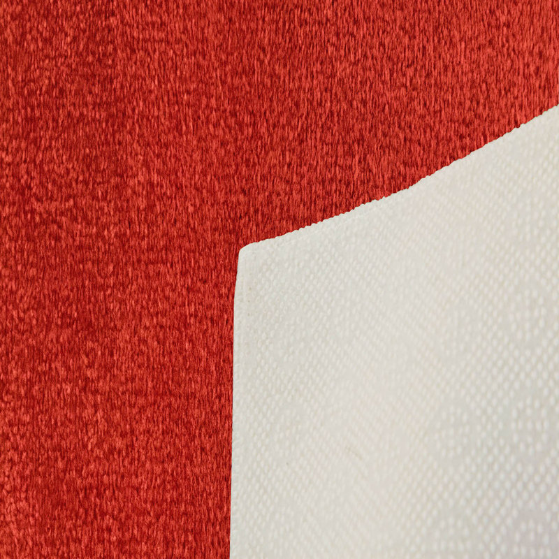 Tapis rouge en polyester touffeté à la machine Dajerin, Rectangle 2 pi 7 po x 3 pi 11 po