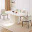 Modern Cream White Rectangular Dining Table Set with Chairs - Indoor Kitchen Dining Room Furniture-1034699949