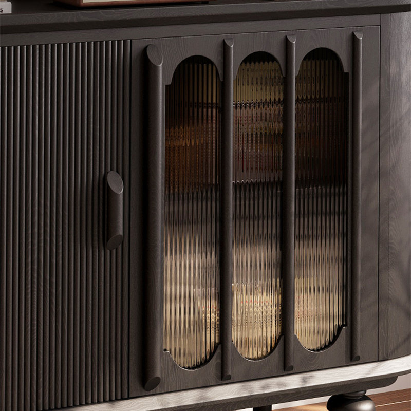 Modern light luxury black storage sideboard.