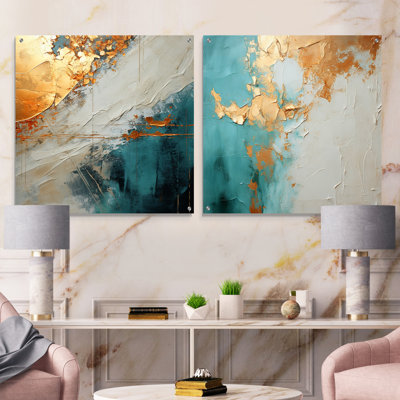 Minimalisme méditation - ensemble de 2 peintures murales abstraites en acrylique