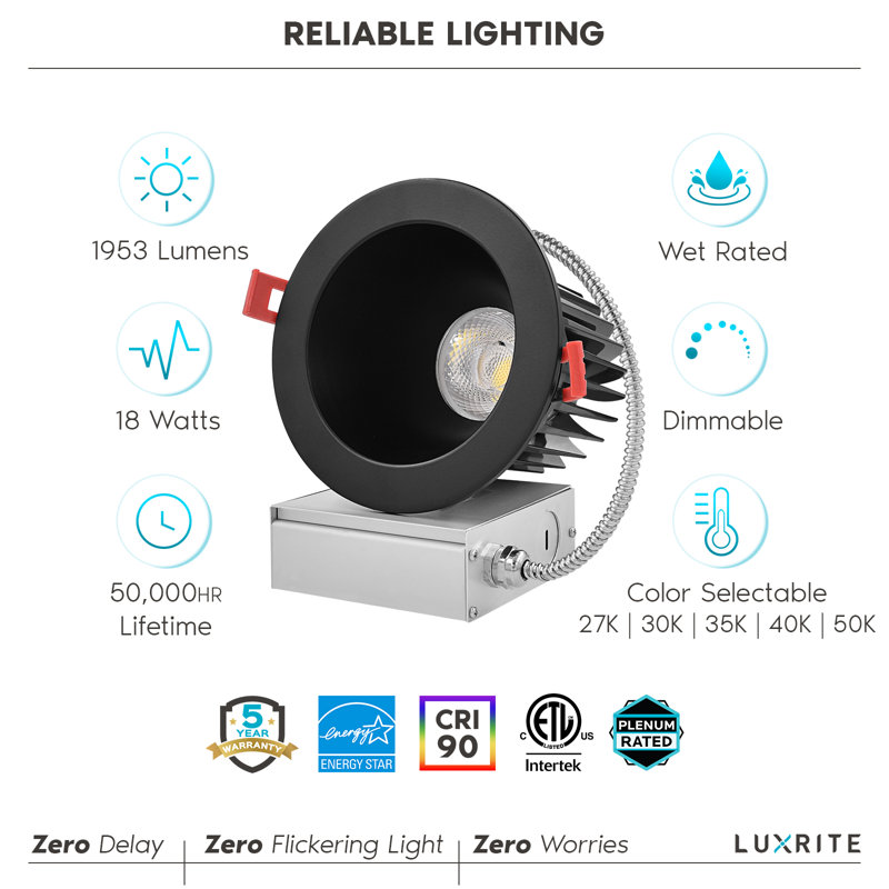 Ensemble d'éclairage encastré 4 lumières DEL Canless