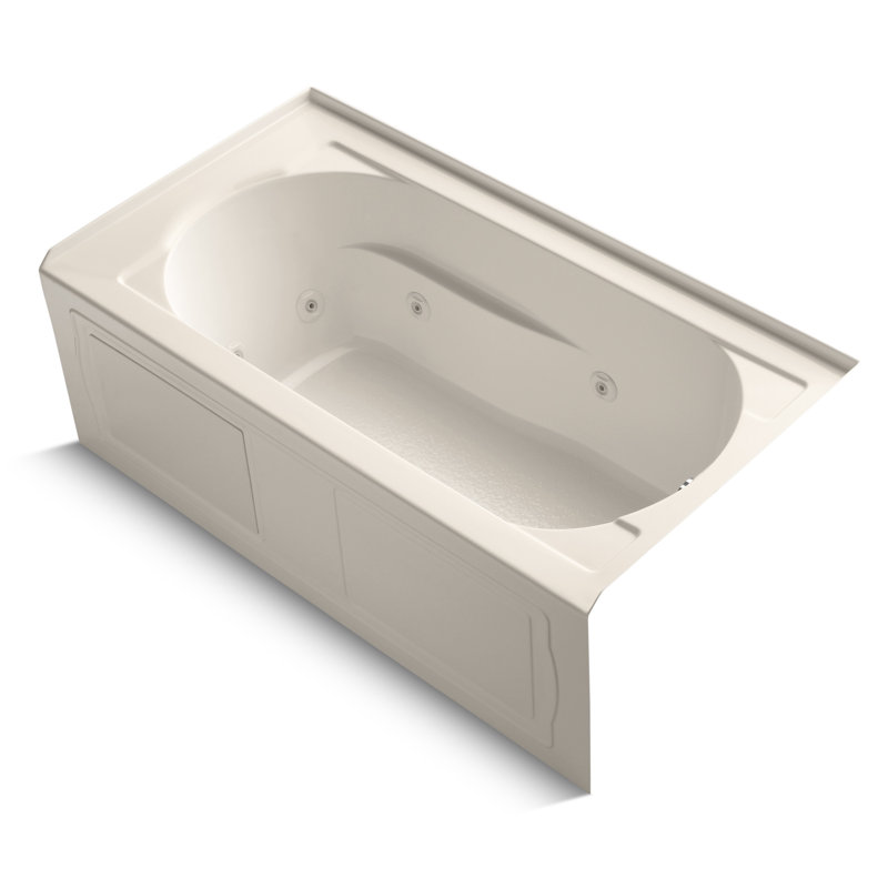 Devonshire Alcove 60" x 32" Whirpool Bathtub, Innocent Blush, Right