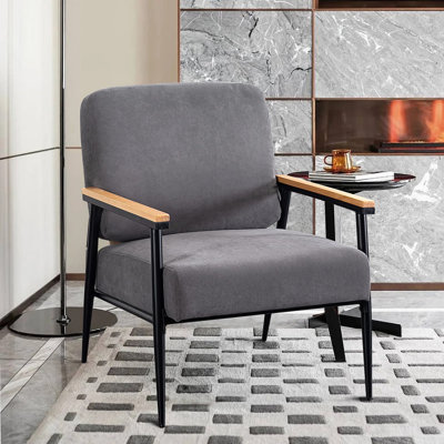Fauteuil club 27,5 po en velours capitonné